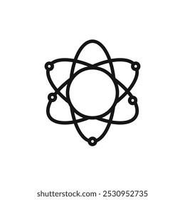 Atom Icon Thin line flat illustration