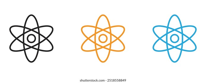 Atom Icon Thin line illustration set