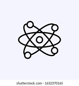 Atom icon thin line isolated on white background