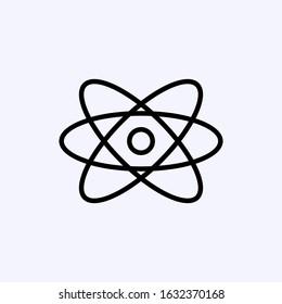 Atom icon thin line isolated on white background
