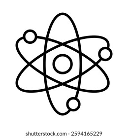 Atom icon in thin line style