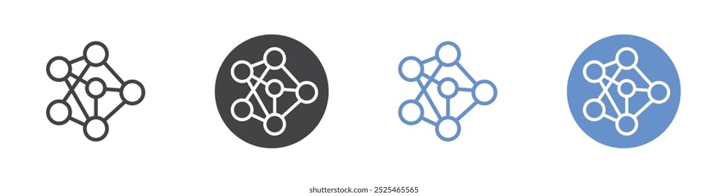 Atom icon Thin outline art symbol
