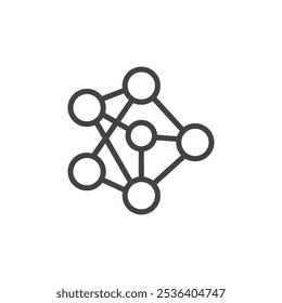 Atom icon Thin outline art symbol