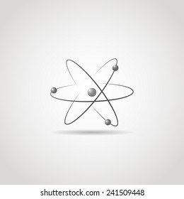 Atom icon with three electrons.