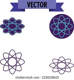 Atom icon in trendly design