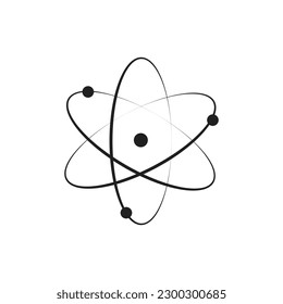 Atom icon in trendy flat design.