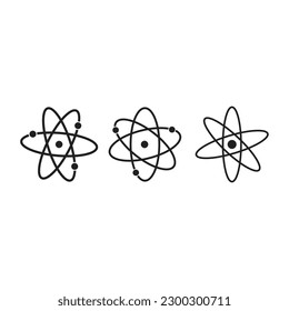 Atom icon in trendy flat design.