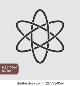 Atom Icon in trendy flat style. Vector illsutration.