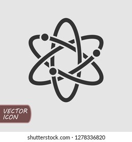 Atom Icon in trendy flat style. Vector illsutration.