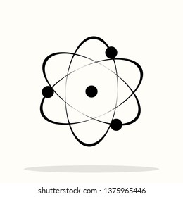 Atom Icon in trendy flat style isolated on grey background. Atom symbol for your web site design, logo, app, UI. Vector illustration, EPS10.