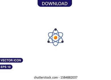 Atom icon in trendy flat style isolated on white background vector illustration