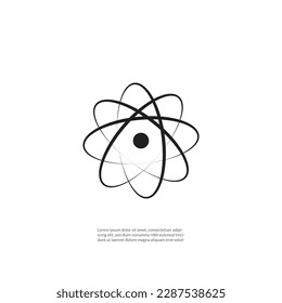 Atom Icon in trendy flat style isolated on grey background. Atom symbol for your web site design.