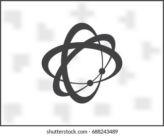 Atom Icon in trendy flat style isolated on black background. Atom symbol for your web site design, logo, app, UI. Vector illustration, EPS10.