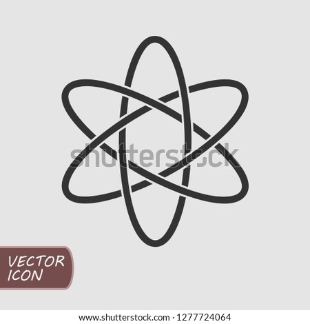 Atom Icon in trendy flat style. Vector illsutration.