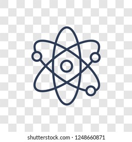 Atom icon. Trendy linear Atom logo concept on transparent background from Science collection