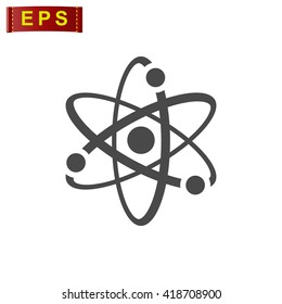 atom icon, vector atomic sign, isolated  nuclear symbol