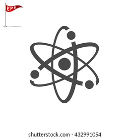 atom icon, vector atomic sign, isolated  nuclear symbol