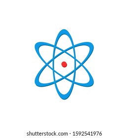 Atom Icon Vector Blue Red Colour On White Background. 
Flat Icon For Web, Apps, Or Design Product EPS10 Editable.