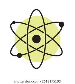 atom icon vector. chemical action sign. molecule icon vector. physics icon symbol. quantum physics. colorful atom icon. molecular particles sign. 