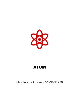 atom icon. atom vector design. sign design. red color
