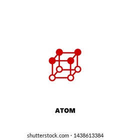 atom icon. atom vector design. sign design. red color