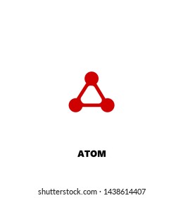 atom icon. atom vector design. sign design. red color