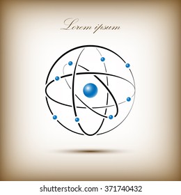 Atom icon,  vector illustration