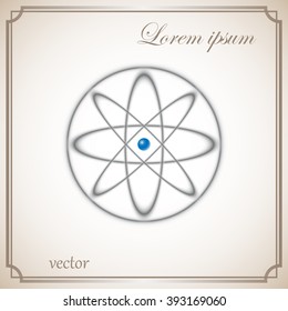 Atom icon,  vector illustration