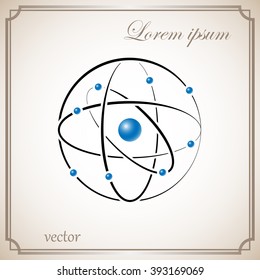 Atom icon,  vector illustration