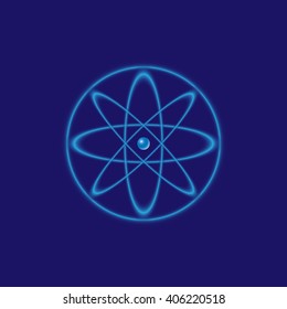 Atom icon,  vector illustration