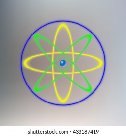 Atom icon, vector illustration