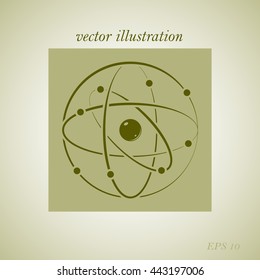 Atom icon,  vector illustration