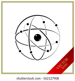 Atom icon,  vector illustration