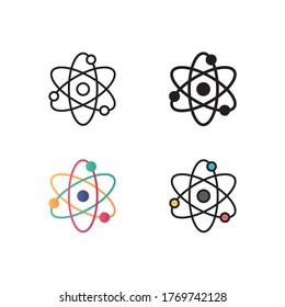 atom icon vector illustration with different style design. isolated on white background
