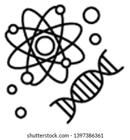 Atom Icon, Vector Illustration, Education Outline