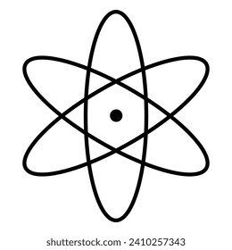 Atom icon. Vector illustration isolated on white background
