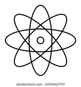 Atom icon. Vector illustration isolated on white background
