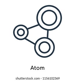 Atom icon vector isolated on white background, Atom transparent sign , thin symbols or lined elements in outline style