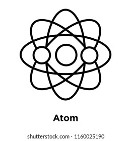 Atom icon vector isolated on white background, Atom transparent sign , sign and symbols in thin linear outline style