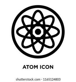 Atom icon vector isolated on white background, Atom transparent sign , dark pictogram