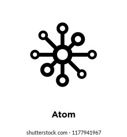 Atom icon vector isolated on white background, logo concept of Atom sign on transparent background, filled black symbol