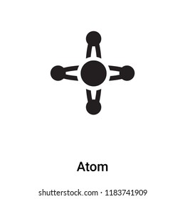 Atom icon vector isolated on white background, logo concept of Atom sign on transparent background, filled black symbol