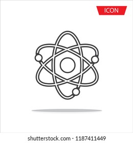 Atom icon vector isolated on white background.