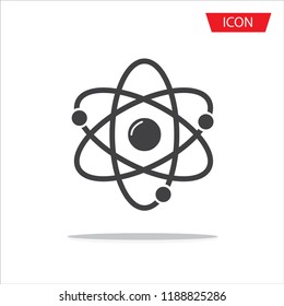 Atom icon vector isolated on white background.