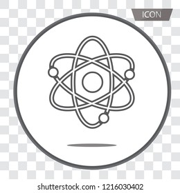 Atom icon vector isolated on white background.