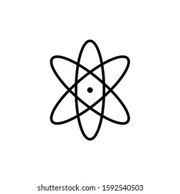 Atom Icon Vector Line Only On White Background. 
Flat Icon For Web, Apps, Or Design Product EPS10 Editable.