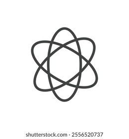 Atom icon Vector logo outline