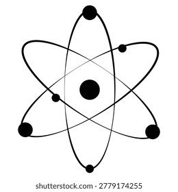 Atom icon vector. Molecule or atomic structure icon, vector. Set of atom icons, orbit symbol. Vector illustration.