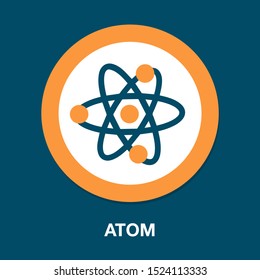 Atom icon - vector molecule illustration, chemistry science symbol
