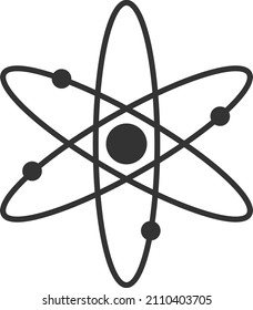 Atom icon vector, nuclear symbol